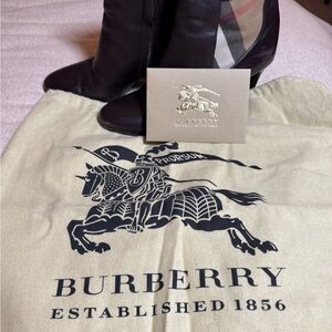 Burberry Dark Brown Leather Ankle Boots